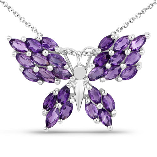 3.90 Carat Genuine Amethyst .925 Sterling Silver Pendant on sale at MyriadMart