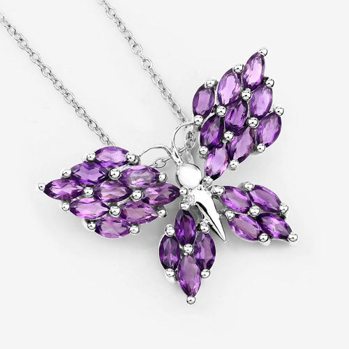 3.90 Carat Genuine Amethyst .925 Sterling Silver Pendant on sale at MyriadMart
