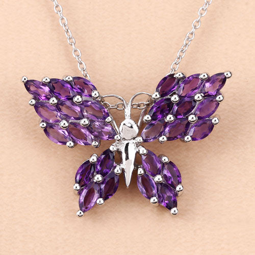 3.90 Carat Genuine Amethyst .925 Sterling Silver Pendant on sale at MyriadMart