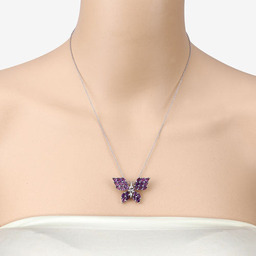 3.90 Carat Genuine Amethyst .925 Sterling Silver Pendant on sale at MyriadMart