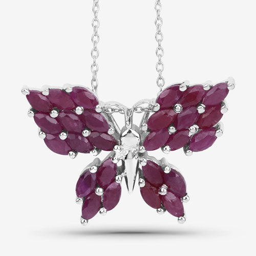 3.12 Carat Genuine Ruby .925 Sterling Silver Pendant on sale at MyriadMart