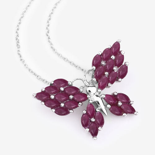 3.12 Carat Genuine Ruby .925 Sterling Silver Pendant on sale at MyriadMart