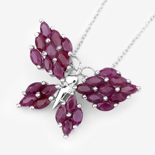 3.12 Carat Genuine Ruby .925 Sterling Silver Pendant on sale at MyriadMart