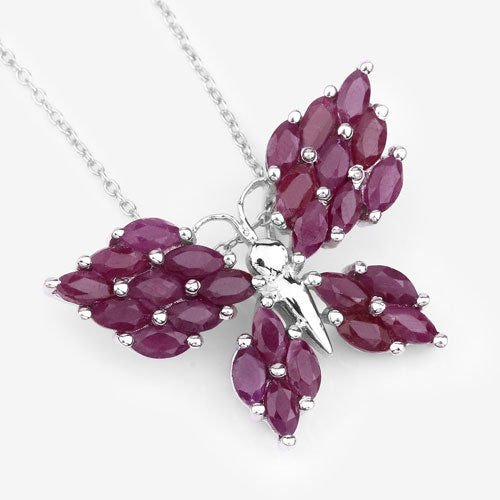 3.12 Carat Genuine Ruby .925 Sterling Silver Pendant on sale at MyriadMart
