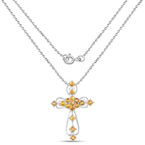 2.24 Carat Genuine Yellow Sapphire .925 Sterling Silver Pendant on sale at MyriadMart