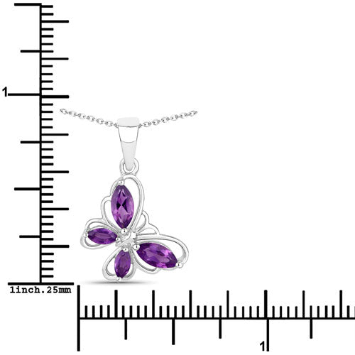 0.60 Carat Genuine Amethyst .925 Sterling Silver Pendant on sale at MyriadMart