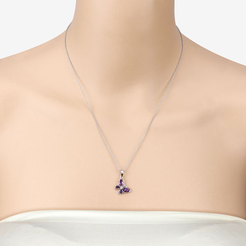 0.60 Carat Genuine Amethyst .925 Sterling Silver Pendant on sale at MyriadMart