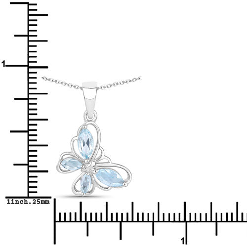 0.78 Carat Genuine Blue Topaz .925 Sterling Silver Pendant on sale at MyriadMart