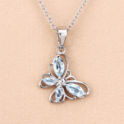 0.78 Carat Genuine Blue Topaz .925 Sterling Silver Pendant on sale at MyriadMart