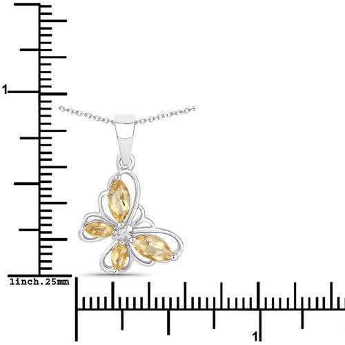 0.62 Carat Genuine Citrine .925 Sterling Silver Pendant on sale at MyriadMart