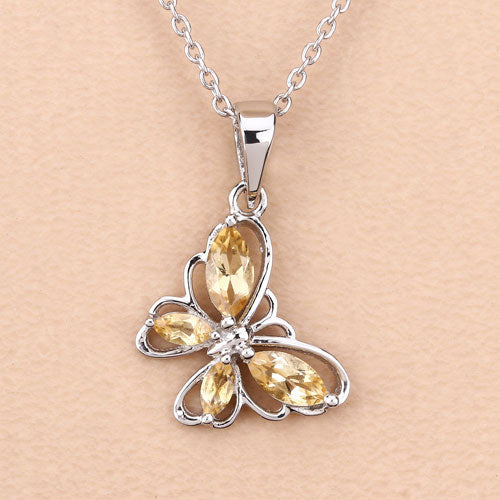 0.62 Carat Genuine Citrine .925 Sterling Silver Pendant on sale at MyriadMart