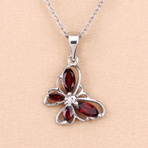 0.80 Carat Genuine Garnet .925 Sterling Silver Pendant on sale at MyriadMart