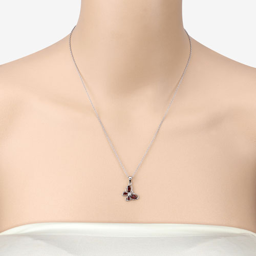 0.80 Carat Genuine Garnet .925 Sterling Silver Pendant on sale at MyriadMart