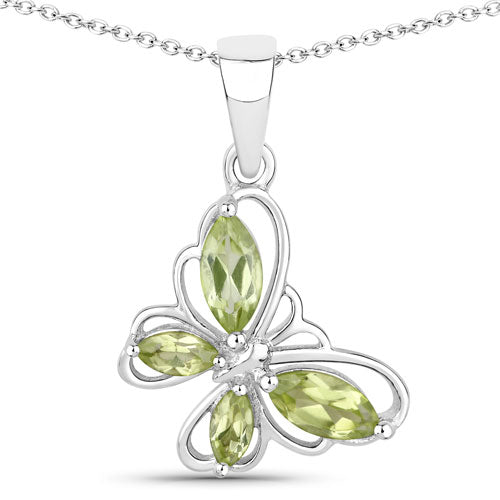 0.64 Carat Genuine Peridot .925 Sterling Silver Pendant on sale at MyriadMart