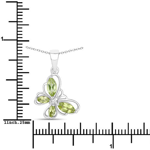 0.64 Carat Genuine Peridot .925 Sterling Silver Pendant on sale at MyriadMart