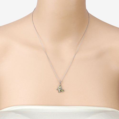 0.64 Carat Genuine Peridot .925 Sterling Silver Pendant on sale at MyriadMart