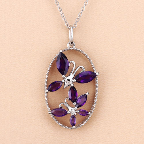 2.12 Carat Genuine Amethyst .925 Sterling Silver Pendant on sale at MyriadMart