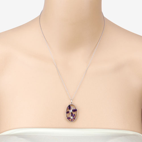 2.12 Carat Genuine Amethyst .925 Sterling Silver Pendant on sale at MyriadMart