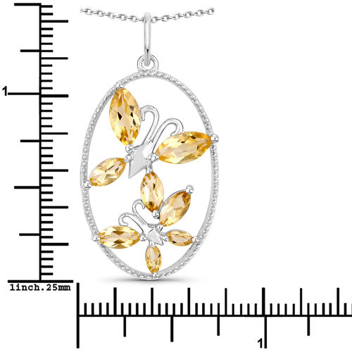2.30 Carat Genuine Citrine .925 Sterling Silver Pendant on sale at MyriadMart