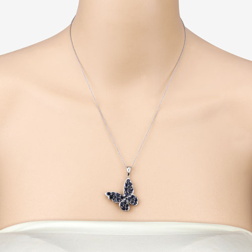 4.36 Carat Genuine Blue Sapphire .925 Sterling Silver Pendant on sale at MyriadMart