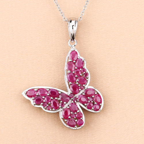 4.72 Carat Genuine Ruby .925 Sterling Silver Pendant on sale at MyriadMart