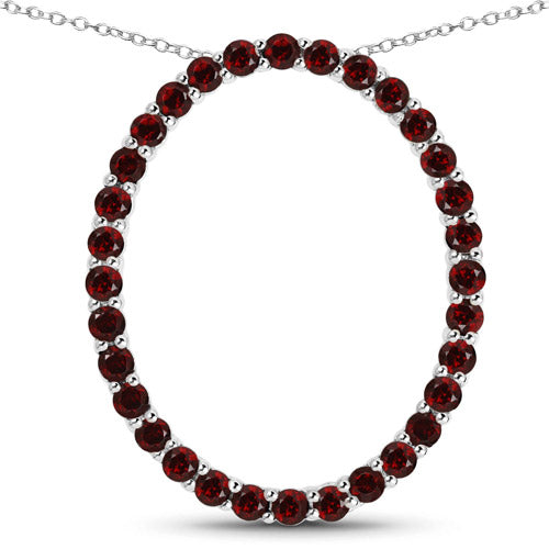 3.52 Carat Genuine Garnet .925 Sterling Silver Pendant on sale at MyriadMart