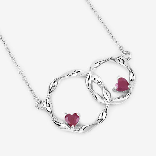 0.70 Carat Genuine Ruby .925 Sterling Silver Pendant on sale at MyriadMart