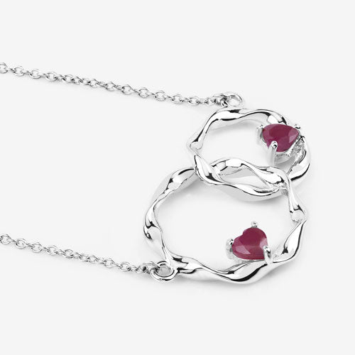 0.70 Carat Genuine Ruby .925 Sterling Silver Pendant on sale at MyriadMart