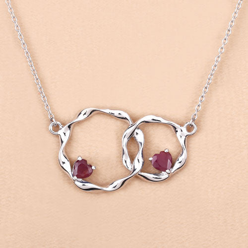 0.70 Carat Genuine Ruby .925 Sterling Silver Pendant on sale at MyriadMart