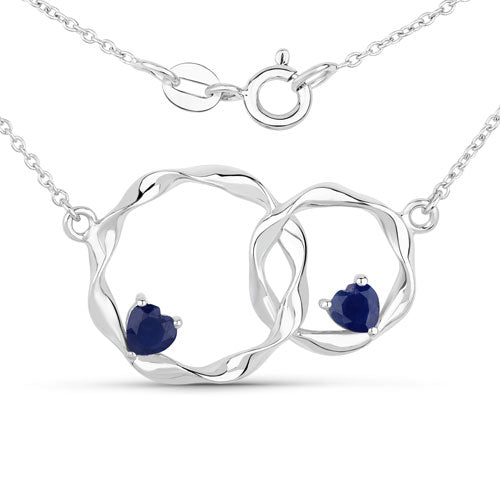0.70 Carat Genuine Blue Sapphire .925 Sterling Silver Pendant on sale at MyriadMart