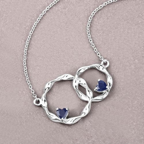 0.70 Carat Genuine Blue Sapphire .925 Sterling Silver Pendant on sale at MyriadMart