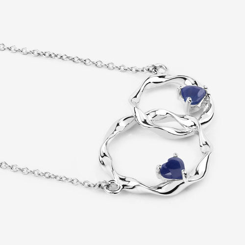 0.70 Carat Genuine Blue Sapphire .925 Sterling Silver Pendant on sale at MyriadMart