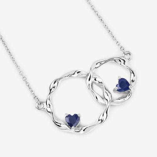 0.70 Carat Genuine Blue Sapphire .925 Sterling Silver Pendant on sale at MyriadMart