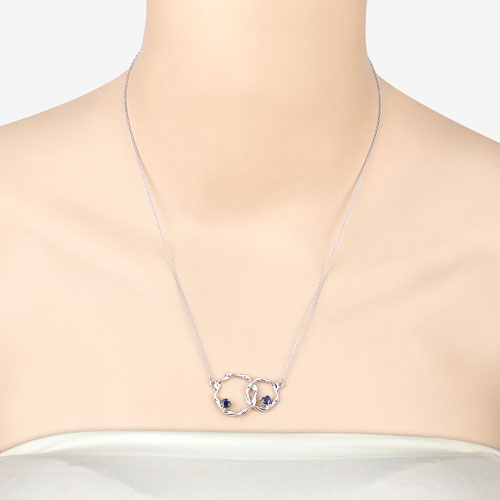 0.70 Carat Genuine Blue Sapphire .925 Sterling Silver Pendant on sale at MyriadMart