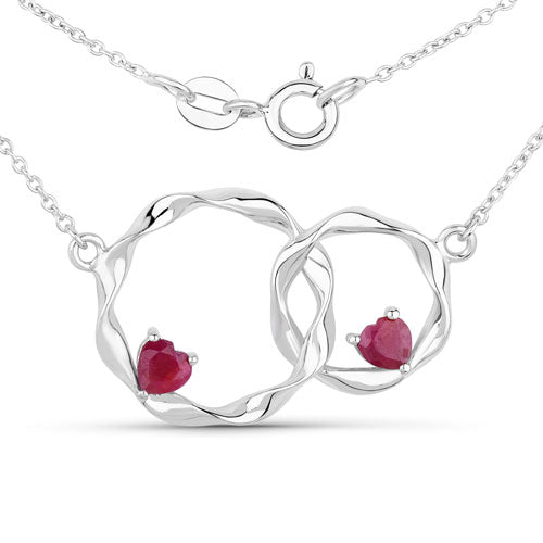 0.70 Carat Genuine Ruby .925 Sterling Silver Pendant on sale at MyriadMart