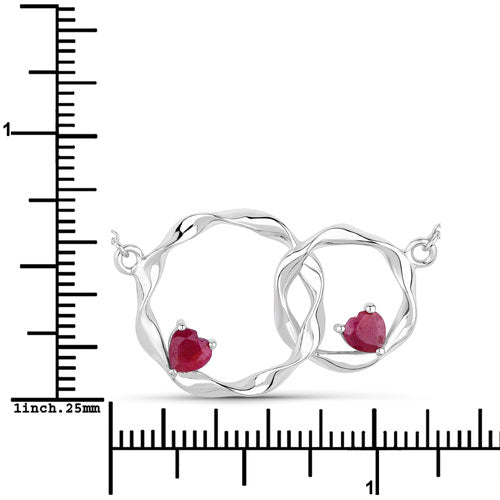 0.70 Carat Genuine Ruby .925 Sterling Silver Pendant on sale at MyriadMart