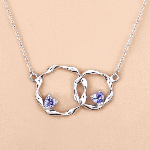 0.38 Carat Genuine Tanzanite .925 Sterling Silver Pendant on sale at MyriadMart