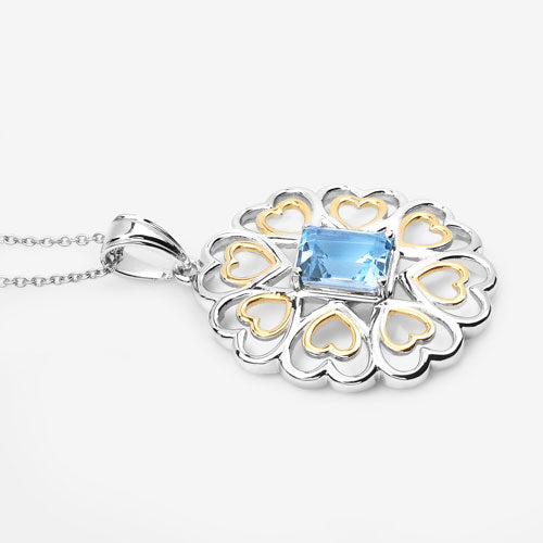 2.60 Carat Genuine Blue Topaz .925 Sterling Silver Pendant on sale at MyriadMart