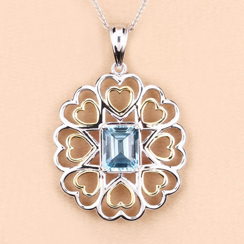 2.60 Carat Genuine Blue Topaz .925 Sterling Silver Pendant on sale at MyriadMart