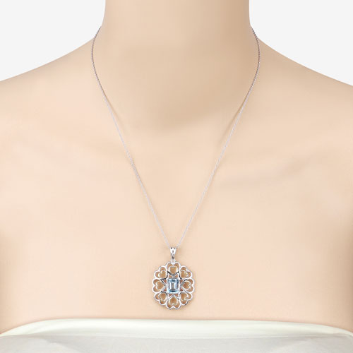 2.60 Carat Genuine Blue Topaz .925 Sterling Silver Pendant on sale at MyriadMart