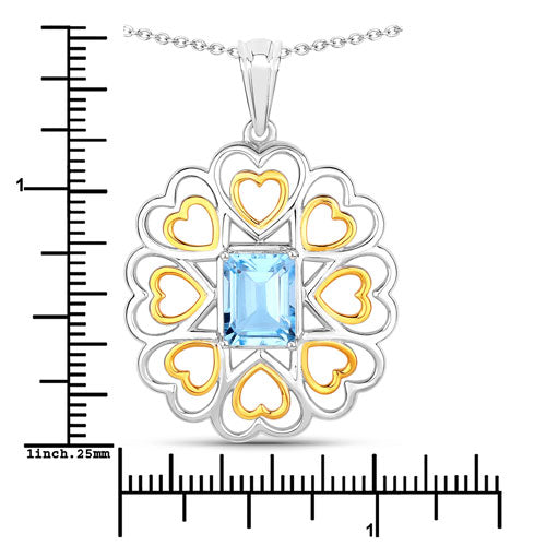 2.60 Carat Genuine Blue Topaz .925 Sterling Silver Pendant on sale at MyriadMart
