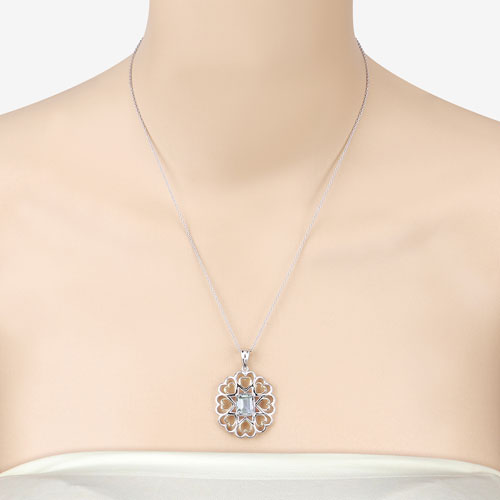 2.10 Carat Genuine Green Amethyst .925 Sterling Silver Pendant on sale at MyriadMart