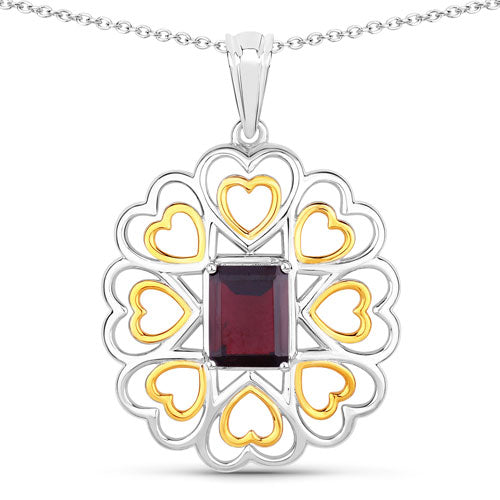 2.55 Carat Genuine Garnet .925 Sterling Silver Pendant on sale at MyriadMart