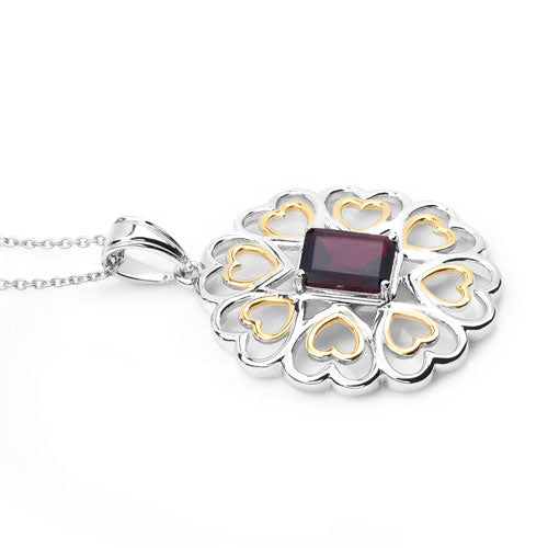 2.55 Carat Genuine Garnet .925 Sterling Silver Pendant on sale at MyriadMart