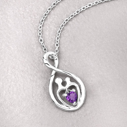 0.15 Carat Genuine Amethyst .925 Sterling Silver Pendant on sale at MyriadMart
