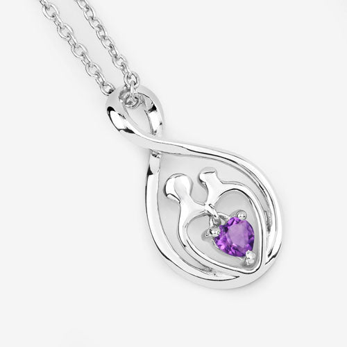 0.15 Carat Genuine Amethyst .925 Sterling Silver Pendant on sale at MyriadMart