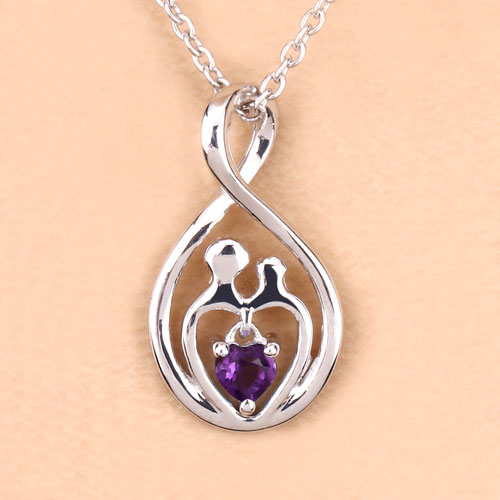 0.15 Carat Genuine Amethyst .925 Sterling Silver Pendant on sale at MyriadMart