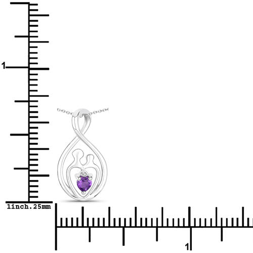 0.15 Carat Genuine Amethyst .925 Sterling Silver Pendant on sale at MyriadMart