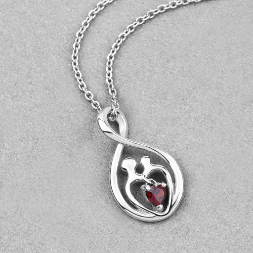 0.14 Carat Genuine Garnet .925 Sterling Silver Pendant on sale at MyriadMart