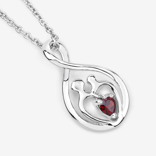 0.14 Carat Genuine Garnet .925 Sterling Silver Pendant on sale at MyriadMart